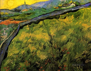  Vincent Lienzo - Campo de trigo de primavera al amanecer Vincent van Gogh